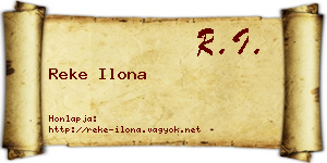 Reke Ilona névjegykártya